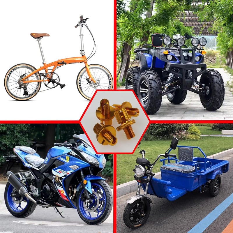 Nihfien 4 PCS M8 Clutch Brake Cable Adjuster Screw,Universal Brake Clutch Cable Line Adjuster Screw Adjusting Nut Bolt with Slotted 8MM for Motorcycle Motorbike Moped Scooter Dirt Bike-Golden - Image 5